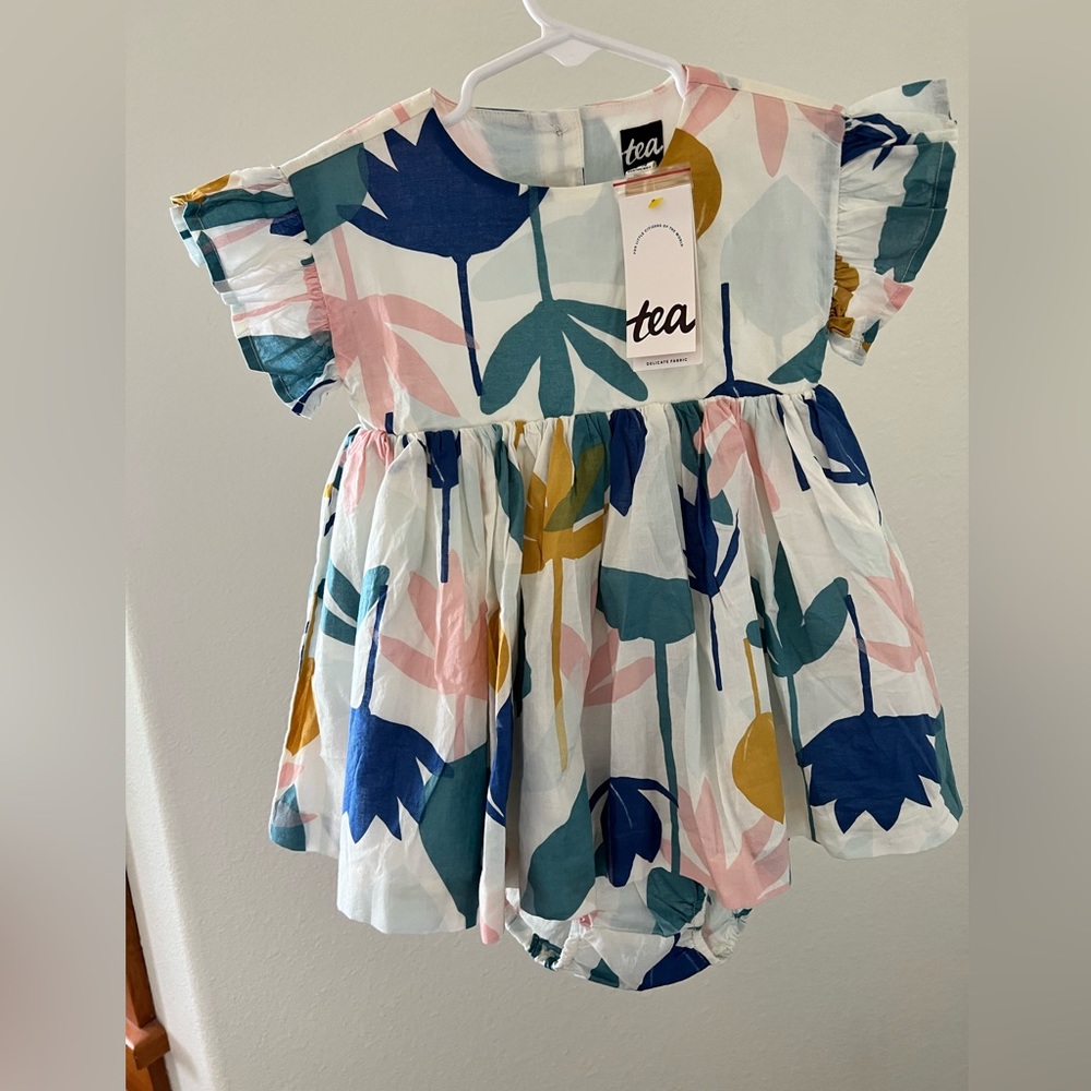 New with tags Tea Collection floral dress with matching bloomers